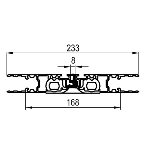 Profil pantový střední pro čtyřkřídlá vrata L = 3135 mm – ND